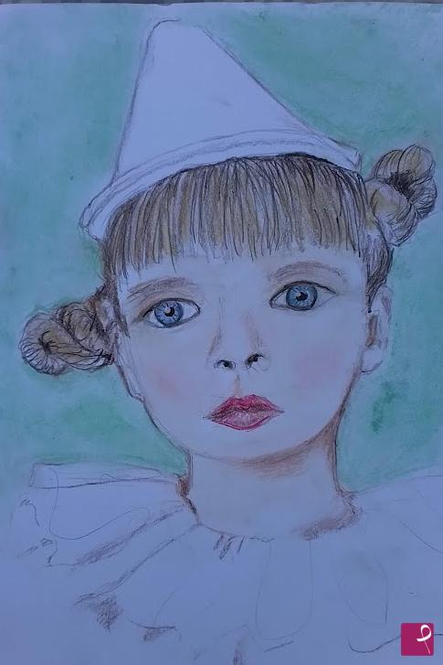 quadri in vendita online - VOLTO DI BAMBINA IN MASCHERA