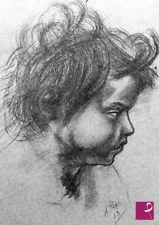 quadri in vendita online - Volto di bambino