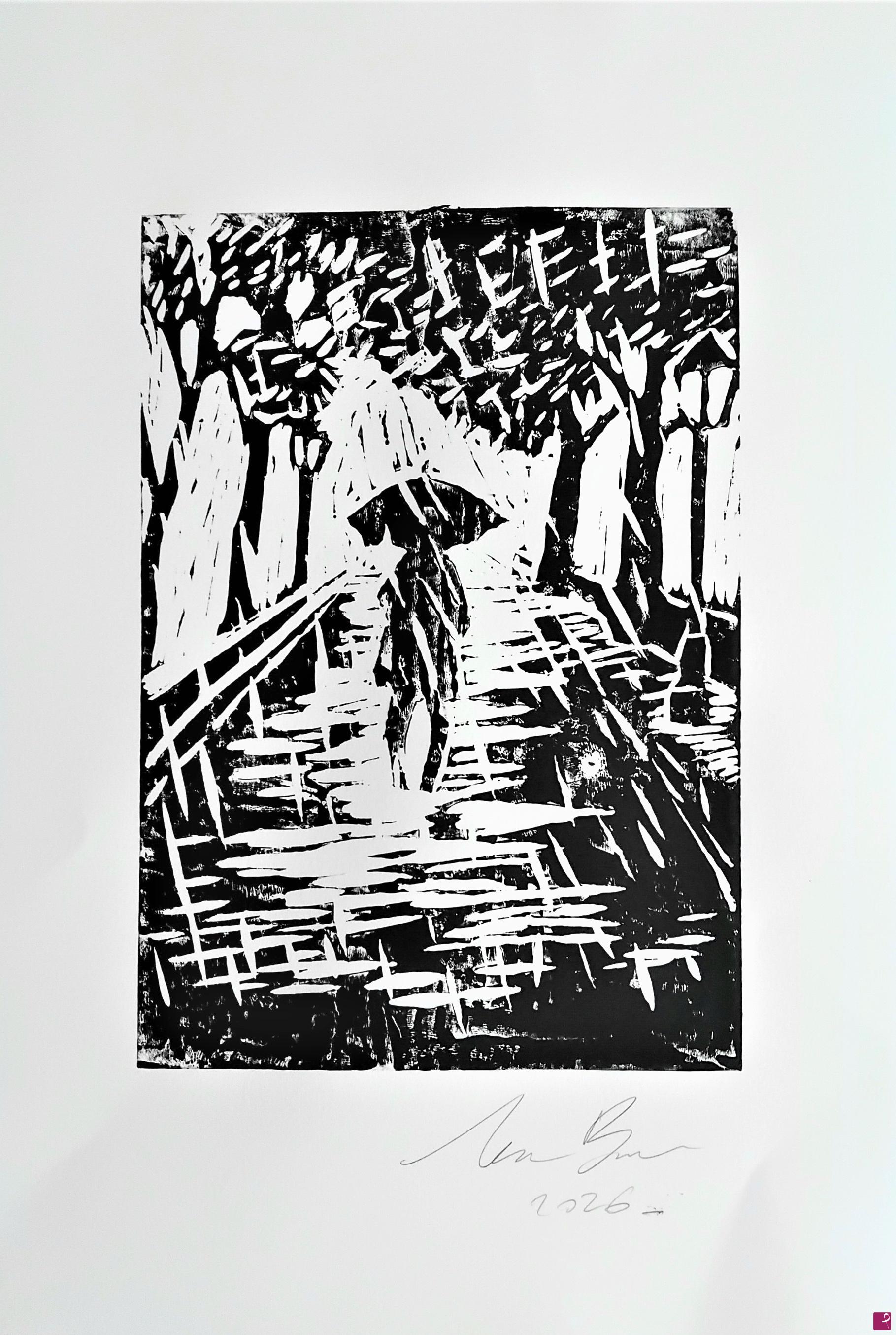 quadri in vendita online - Walking in the rain