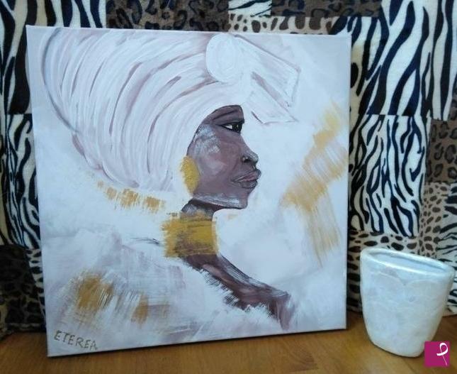 quadri in vendita online - WHITE AFRICA GOLD CHIC