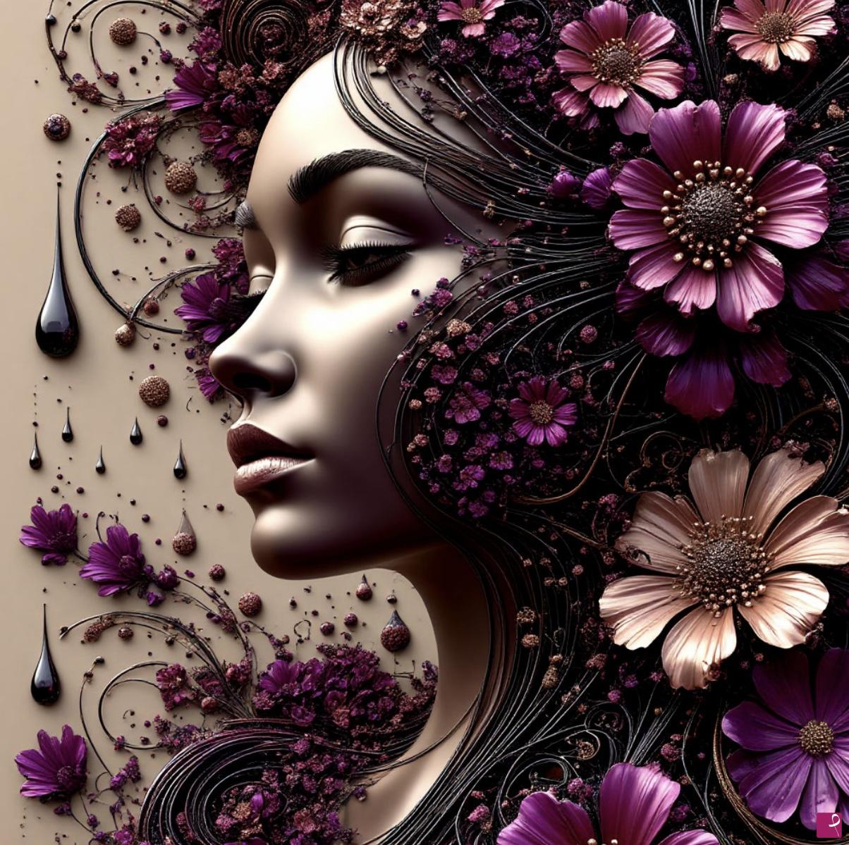 quadri in vendita online - Women in flowers