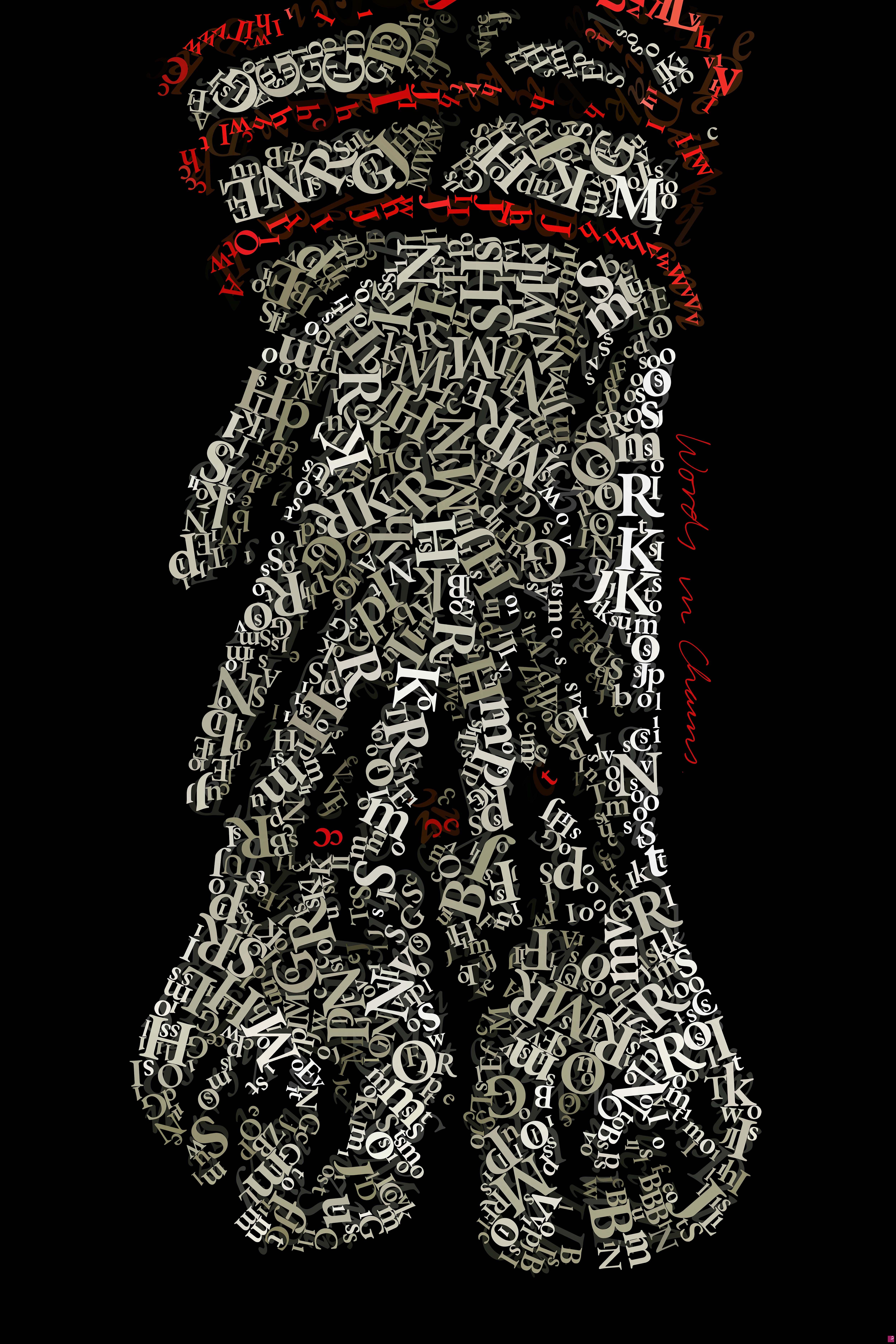 quadri in vendita online - Words in chains