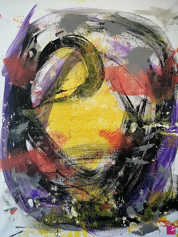 quadri in vendita online - Zen quadro astratto dipinto su tela 1 Trittico arte  Lovisi Valter