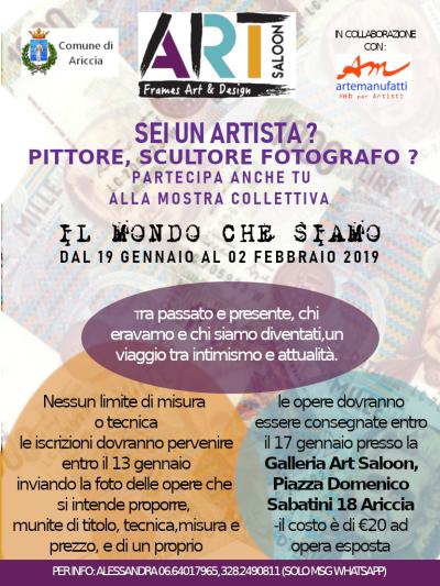 Mostra Collettiva " Il Mondo che siamo " dal 19 Gennaio al 2 Febbraio 2019 - Italia - Lazio - Roma - 168609